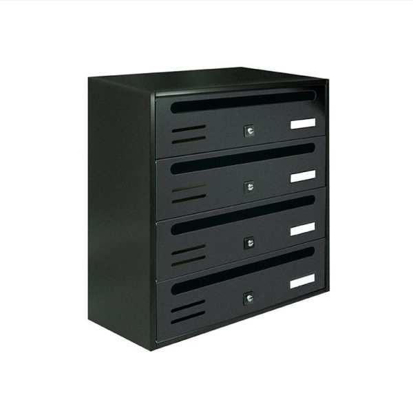 Alubox-regent-buzon-comunidad-horizontal-agrupacion-4-negro